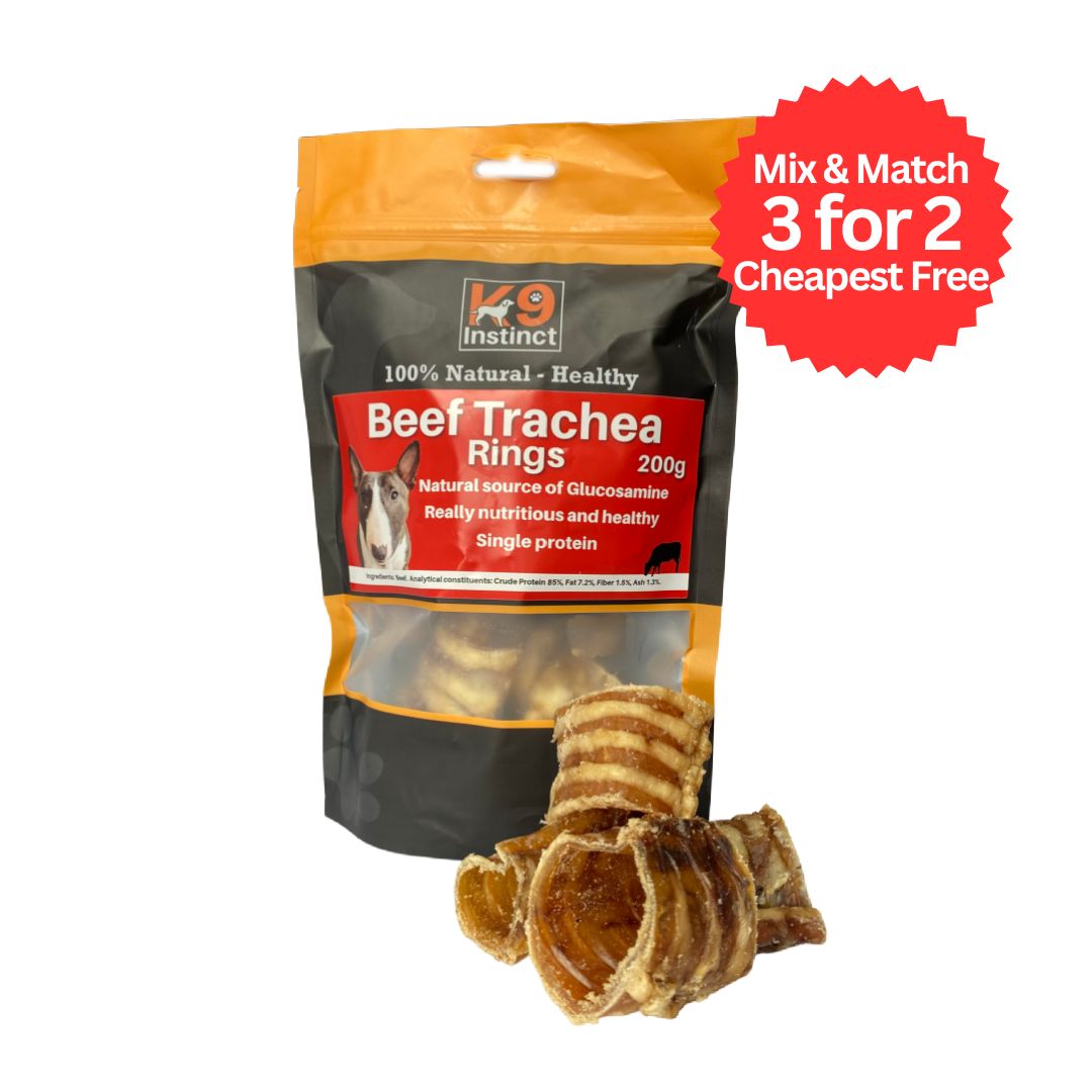 K9 Instinct Beef Trachea Rings 200g Natural Treats Wiltshire