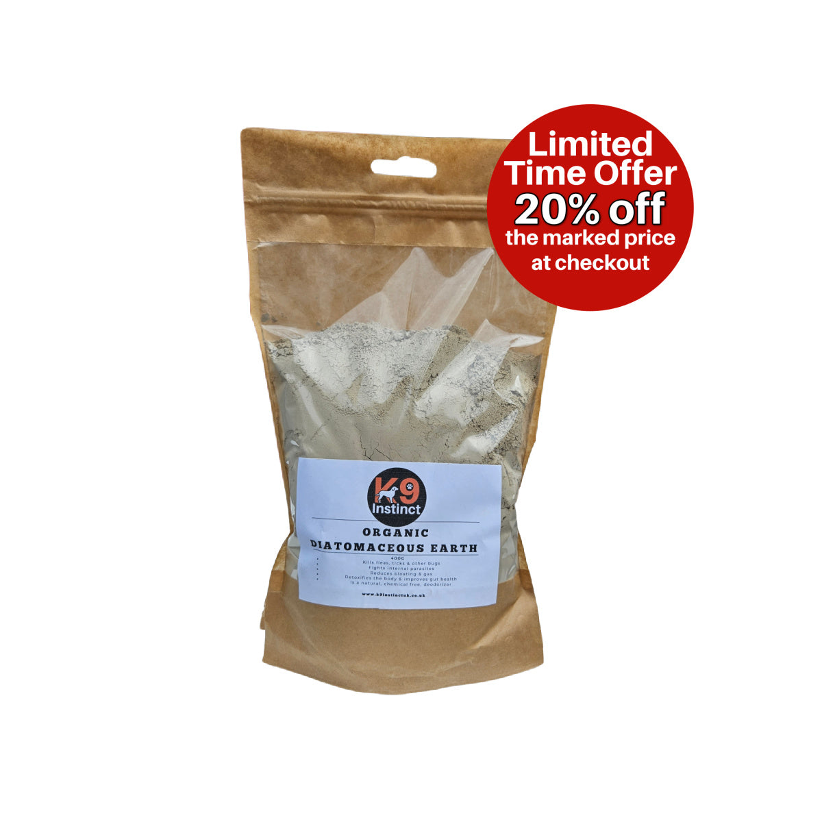 K9 Diatomaceous Earth 400g Natural Treats Wiltshire